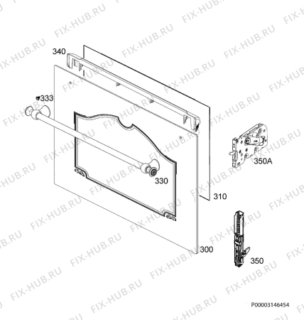 Взрыв-схема плиты (духовки) Electrolux OPEA2350B - Схема узла Door